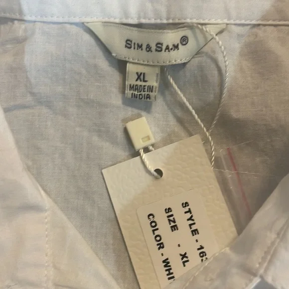 White Ruffle, button up, tie in front a shirt, Size XL - Picture 6 of 10